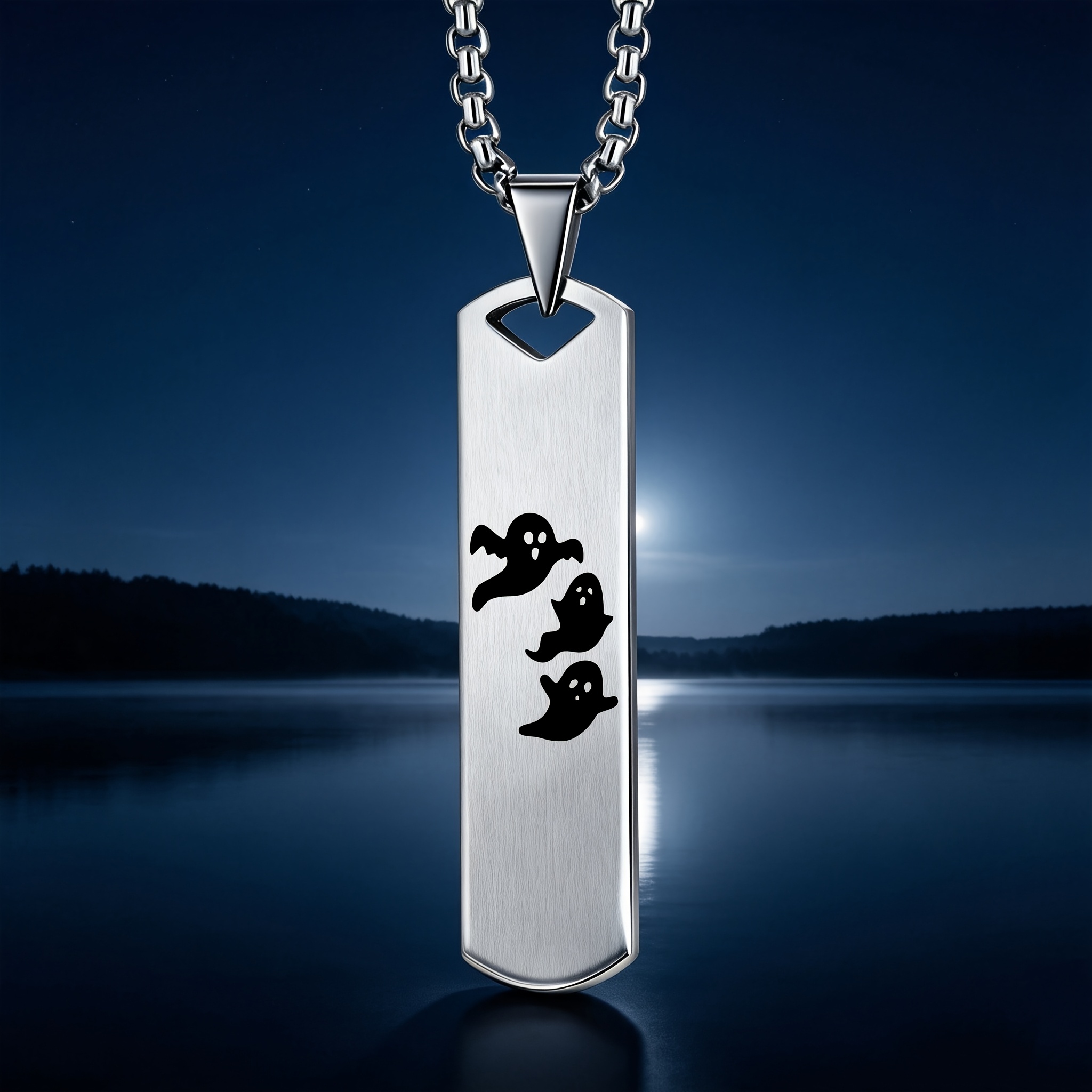 Gothic Fun Pattern Pendant Necklace, Dark Style